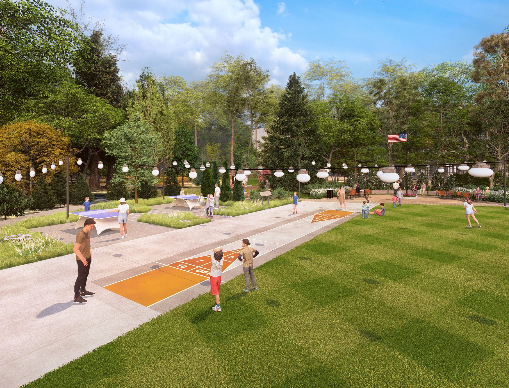 rendering of pocket park